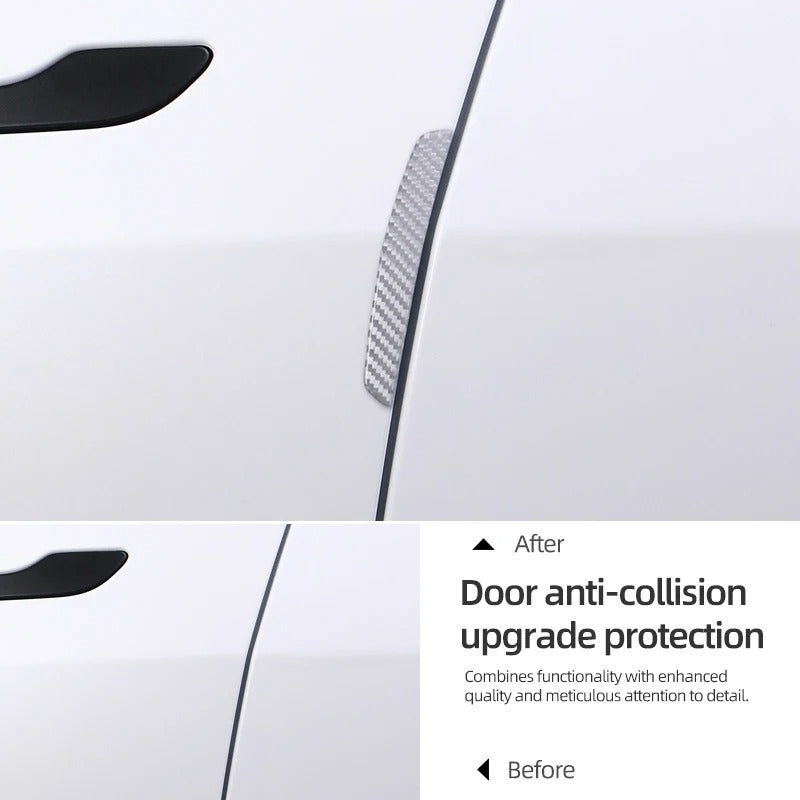 Carbon Fiber Stick On Door Anti-Collision Protection Covers for Tesla Model Y Juniper (2025+)