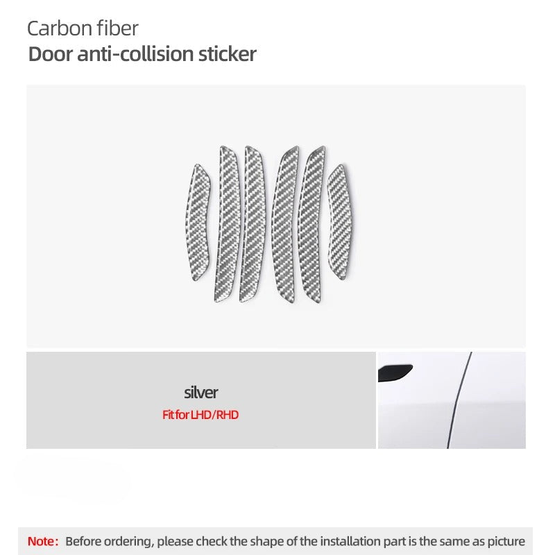 Carbon Fiber Stick On Door Anti-Collision Protection Covers for Tesla Model Y Juniper (2025+)