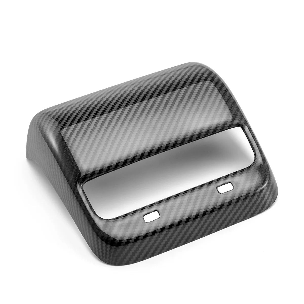 Angled real carbon fiber rear center console air vent cover for Tesla Model 3 and Model Y 2017-2023