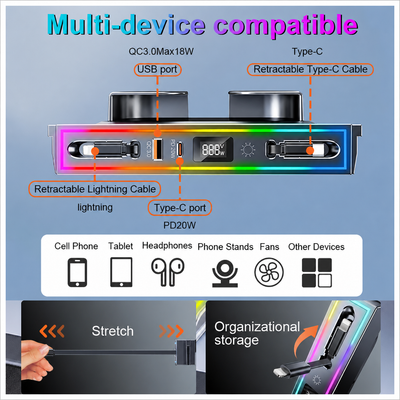 RGB Retractable Charging Docking Station for Tesla Model Y Juniper (2025+)