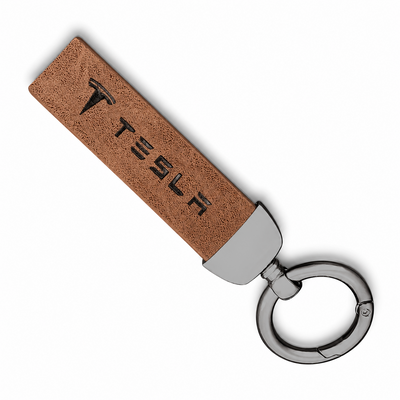Leather Keychain Accessory For Tesla