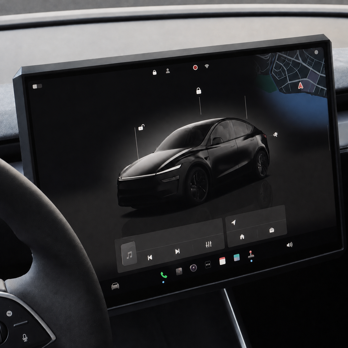 Silicone Protective Center Screen Frame Cover for Tesla Model Y Juniper (2025+)