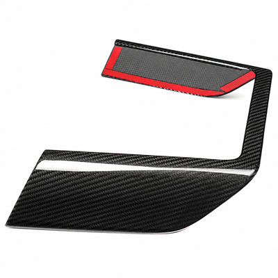 Tesla Model S dry carbon fiber wireless charging surround trim — side detail
