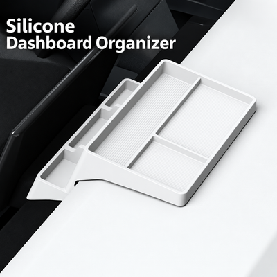 Tesla Cybertruck silicone dashboard storage tray and phone holder