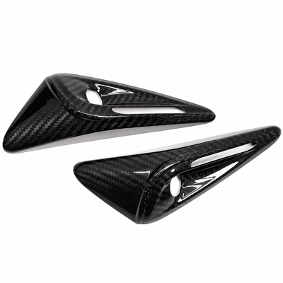 Tesla Model X gloss dry carbon fiber side camera and marker light cover set