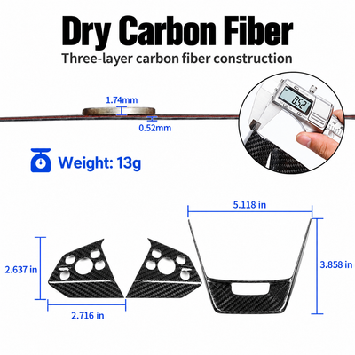 Tesla Cybertruck dry carbon fiber steering wheel trim set