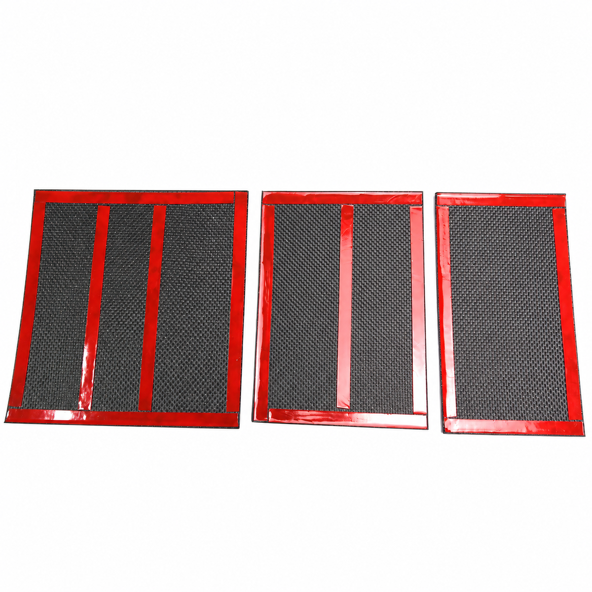 Tesla Model 3 Highland dry carbon fiber center console panel cover set — adhesive backing
