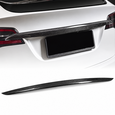 Tesla Model X dry carbon fiber rear tailgate trim strip cover