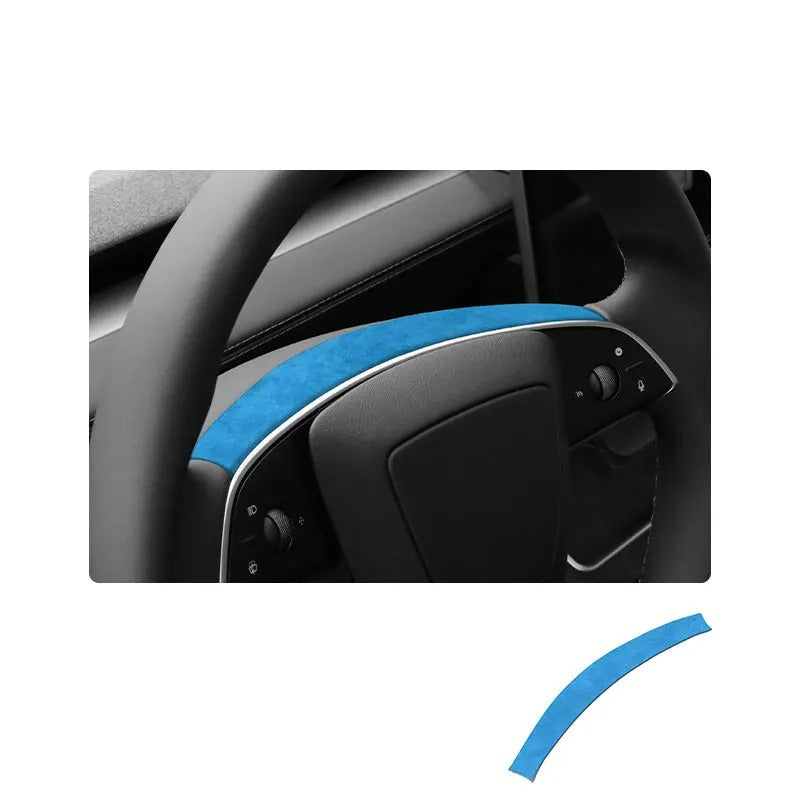 Alcantara Stick On Steering Wheel Top Cover for Tesla Model Y Juniper (2025+)