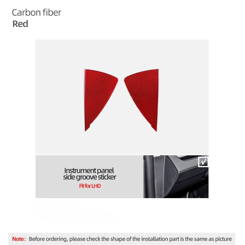 Carbon Fiber Stick On Dashboard Side Panel Covers for Tesla Model 3 Highland (2024+)