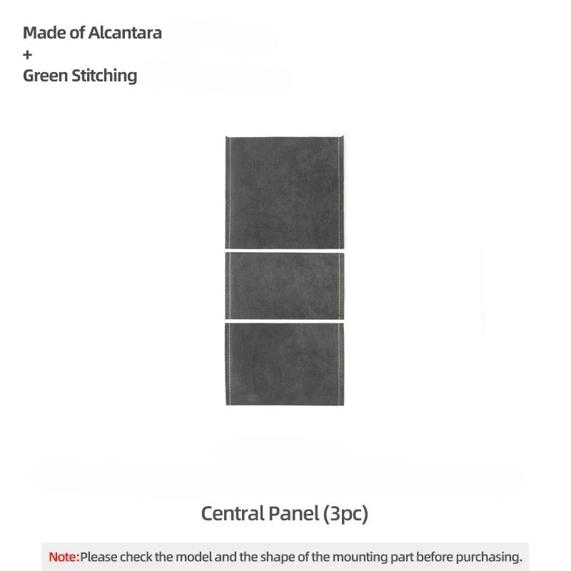 Alcantara & Carbon Fiber Leather Stick On Center Console Protective Trim Set for Tesla Model 3 Highland (2024+)