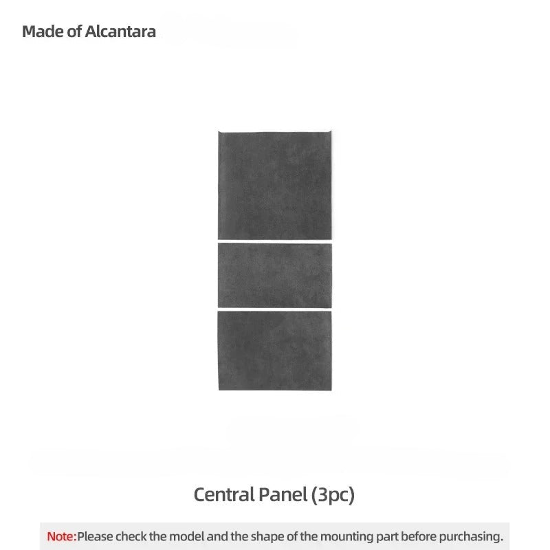 Alcantara & Carbon Fiber Leather Stick On Center Console Protective Trim Set for Tesla Model 3 Highland (2024+)