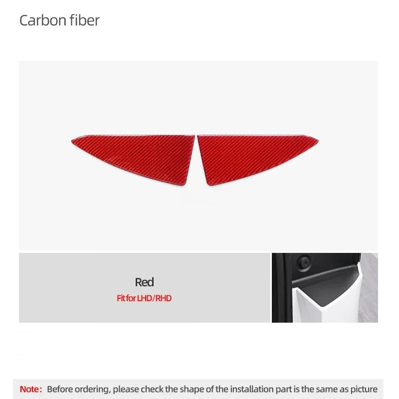 Carbon Fiber Stick On Trunk Side Pocket Panel Covers for Tesla Model Y Juniper (2025+)