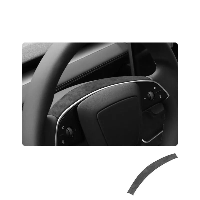 Alcantara Stick On Steering Wheel Top Cover for Tesla Model Y Juniper (2025+)