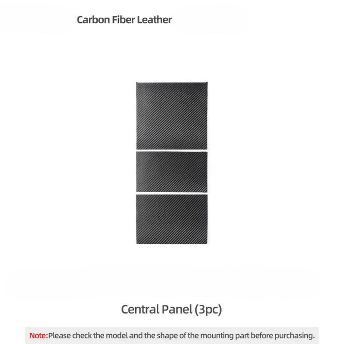 Alcantara & Carbon Fiber Leather Stick On Center Console Protective Trim Set for Tesla Model Y Juniper (2025+)