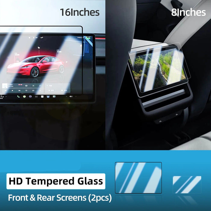 HD Tempered Glass & Frosted Film Screen Protectors for Tesla Model Y Juniper (2025+)