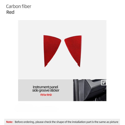 Carbon Fiber Stick On Dashboard Side Panel Covers for Tesla Model 3 Highland (2024+)