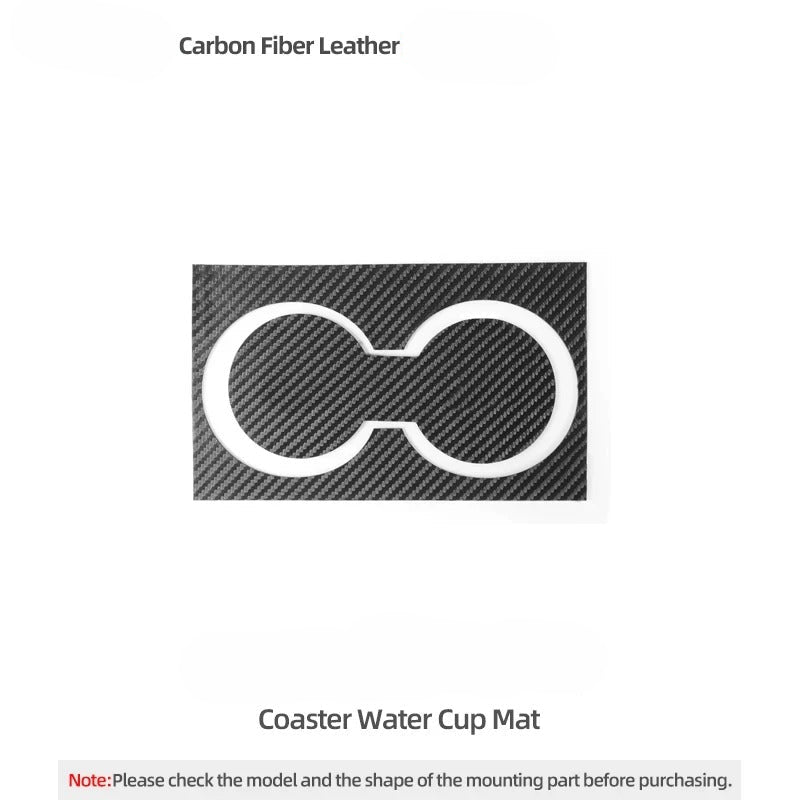 Alcantara & Carbon Fiber Leather Stick On Center Console Protective Trim Set for Tesla Model 3 Highland (2024+)