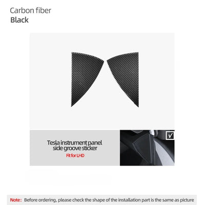 Carbon Fiber Stick On Dashboard Side Panel Covers for Tesla Model 3 Highland (2024+)
