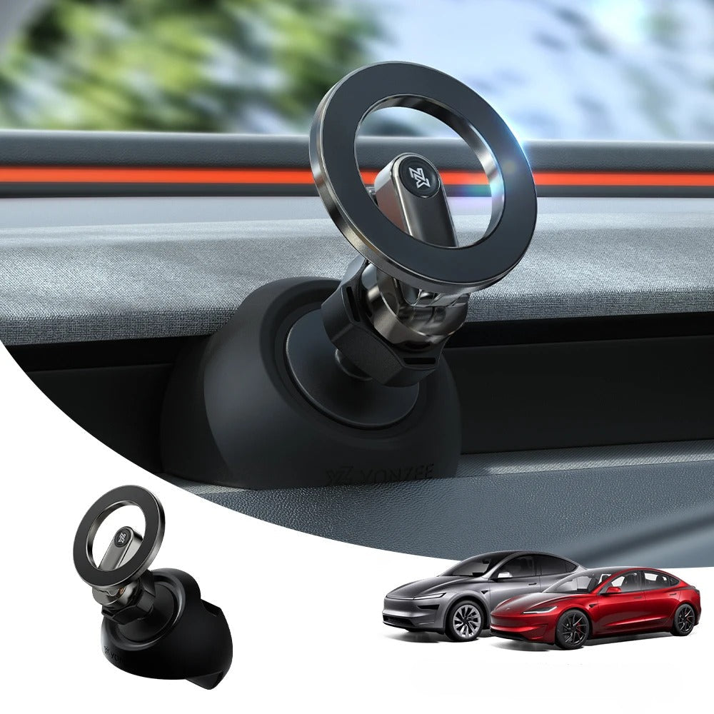 Magnetic Adjustable Phone Mount with Dashboard Silicone Base for Tesla Model 3 Highland (2024+)