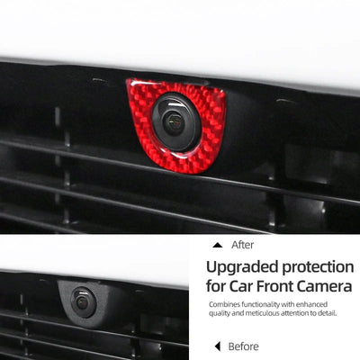 Carbon Fiber Stick On Front Camera Frame Trim Cover for Tesla Model Y Juniper (2025+)