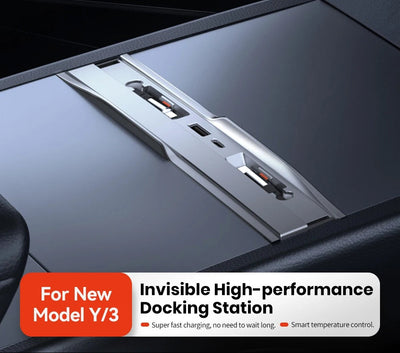 Retractable USB Charging Docking Station for Tesla Model Y Juniper (2025+)