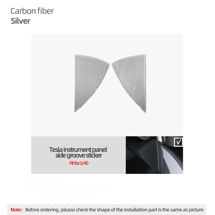 Carbon Fiber Stick On Dashboard Side Panel Covers for Tesla Model Y Juniper (2025+)