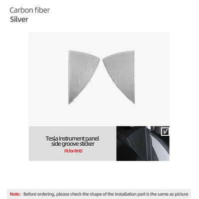 Carbon Fiber Stick On Dashboard Side Panel Covers for Tesla Model 3 Highland (2024+)