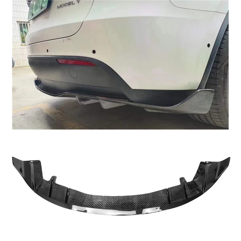 Carbon Fiber Rear Bumper Diffuser Overlay for Tesla Model Y (2020-2025)