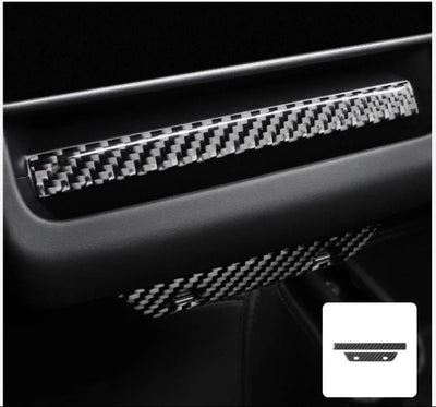 Carbon Fiber Stick On Rear Screen Air Vent Covers for Tesla Model 3 Highland (2024+)