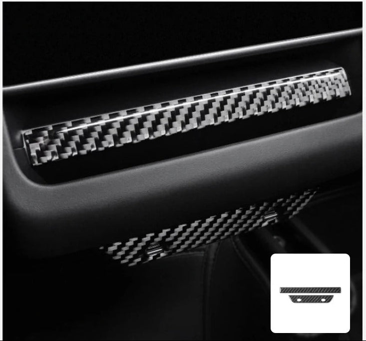 Carbon Fiber Stick On Rear Screen Air Vent Covers for Tesla Model 3 Highland (2024+)