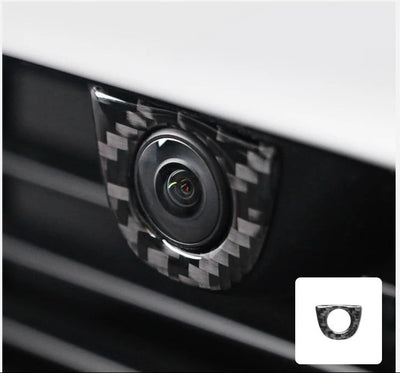 Carbon Fiber Stick On Front Camera Frame Trim Cover for Tesla Model Y Juniper (2025+)