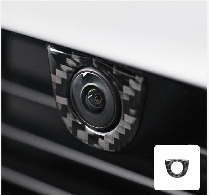 Carbon Fiber Stick On Front Camera Frame Trim Cover for Tesla Model Y Juniper (2025+)