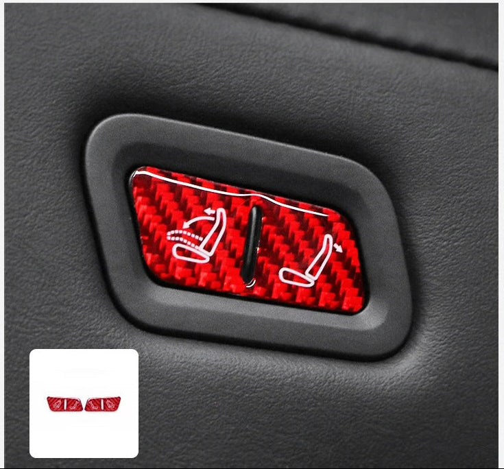 Carbon Fiber Stick On Rear Seat Adjustment Button Covers for Tesla Model Y Juniper (2025+)