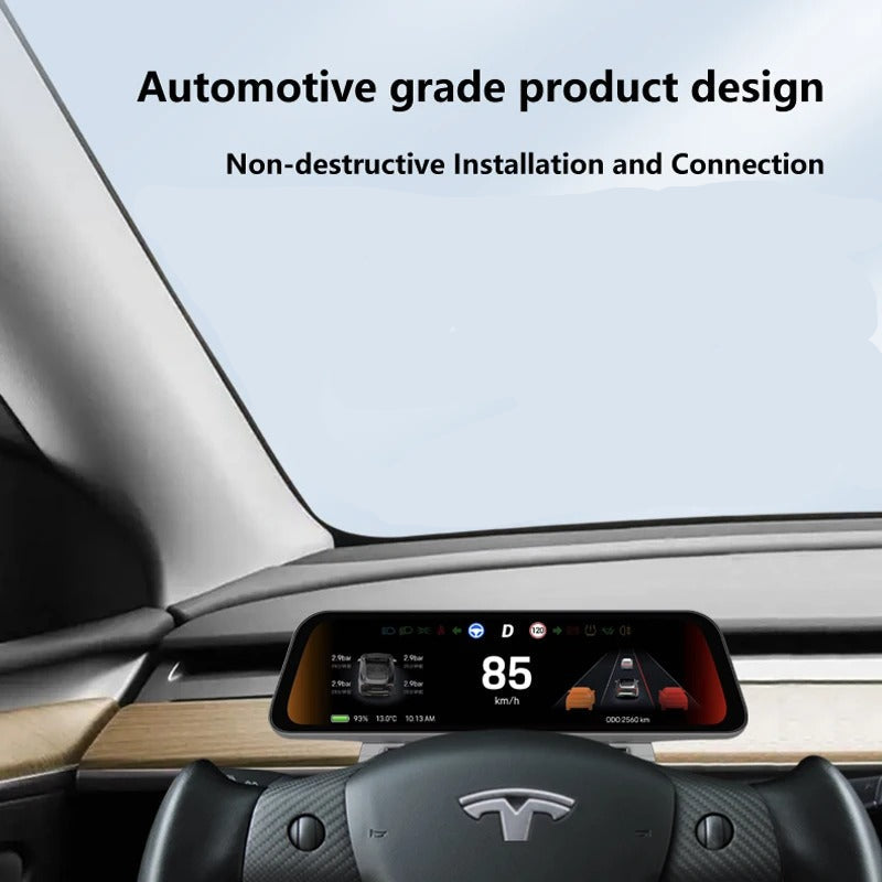9.66" Smart Instrument Cluster Display with Wireless CarPlay & Android Auto for Tesla Model 3 & Model Y