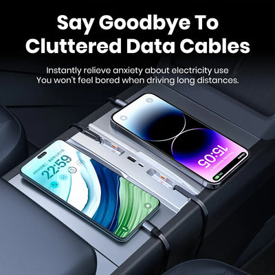 Retractable USB Charging Docking Station for Tesla Model Y Juniper (2025+)