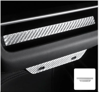 Carbon Fiber Stick On Rear Screen Air Vent Covers for Tesla Model 3 Highland (2024+)