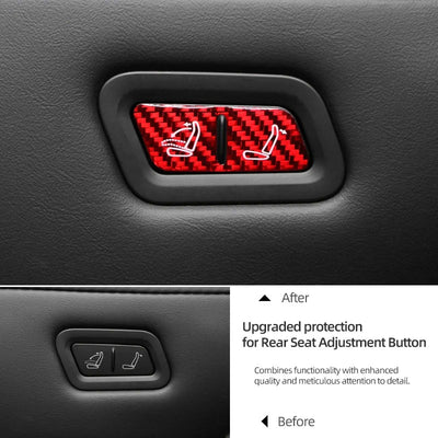 Carbon Fiber Stick On Rear Seat Adjustment Button Covers for Tesla Model Y Juniper (2025+)