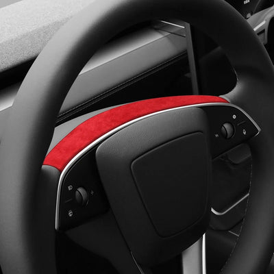 Alcantara Stick On Steering Wheel Top Cover for Tesla Model Y Juniper (2025+)