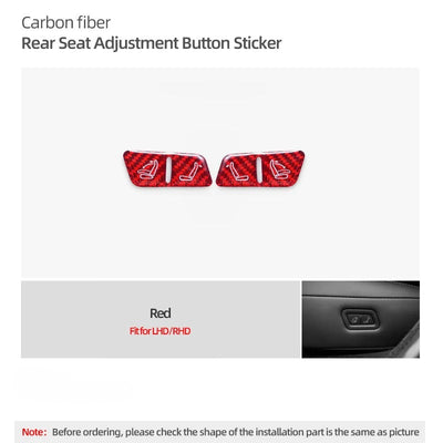 Carbon Fiber Stick On Rear Seat Adjustment Button Covers for Tesla Model Y Juniper (2025+)