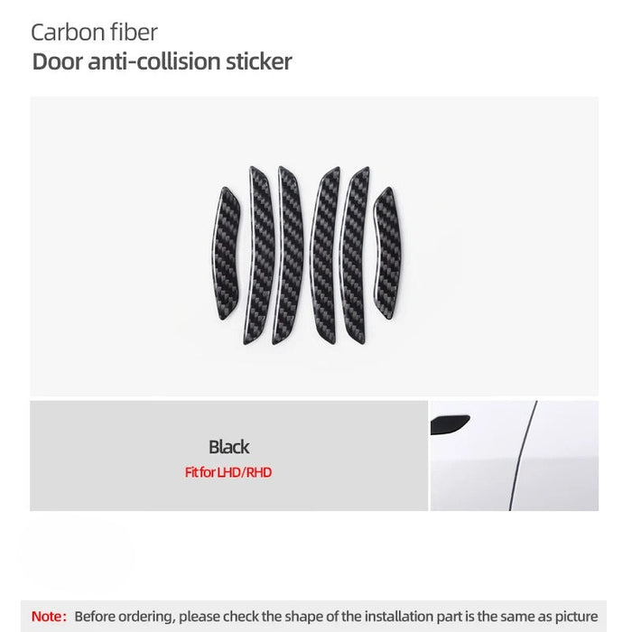 Carbon Fiber Stick On Door Anti-Collision Protection Covers for Tesla Model Y Juniper (2025+)