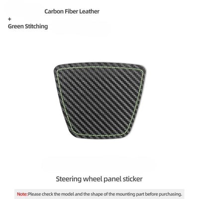 Alcantara & Carbon Fiber Leather Stick On Steering Wheel Center Panel Cover for Tesla Model 3 Highland (2024+)
