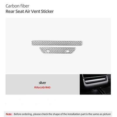 Carbon Fiber Stick On Rear Screen Air Vent Covers for Tesla Model 3 Highland (2024+)