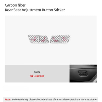 Carbon Fiber Stick On Rear Seat Adjustment Button Covers for Tesla Model Y Juniper (2025+)