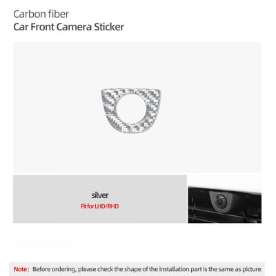 Carbon Fiber Stick On Front Camera Frame Trim Cover for Tesla Model Y Juniper (2025+)