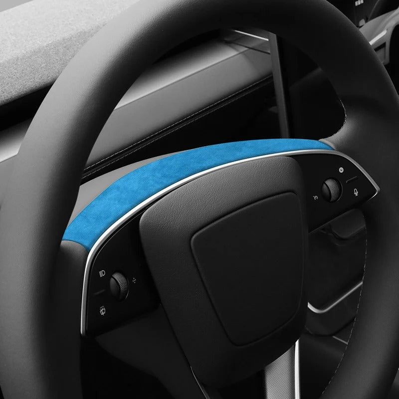 Alcantara Stick On Steering Wheel Top Cover for Tesla Model Y Juniper (2025+)
