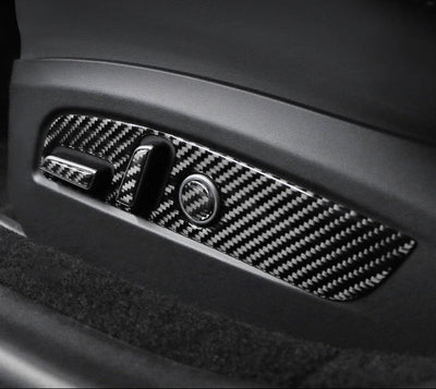 Carbon Fiber Stick On Seat Adjustment Button Panel Covers for Tesla Model 3 Highland (2024+)