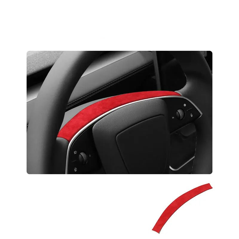 Alcantara Stick On Steering Wheel Top Cover for Tesla Model Y Juniper (2025+)