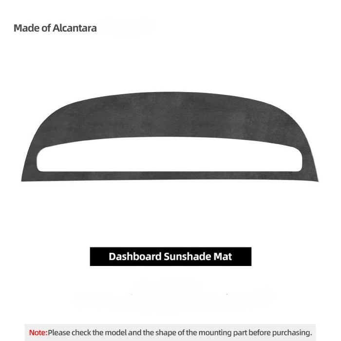 Alcantara Stick On Dashboard Panel Sunshade Mat for Tesla Model Y Juniper (2025+)