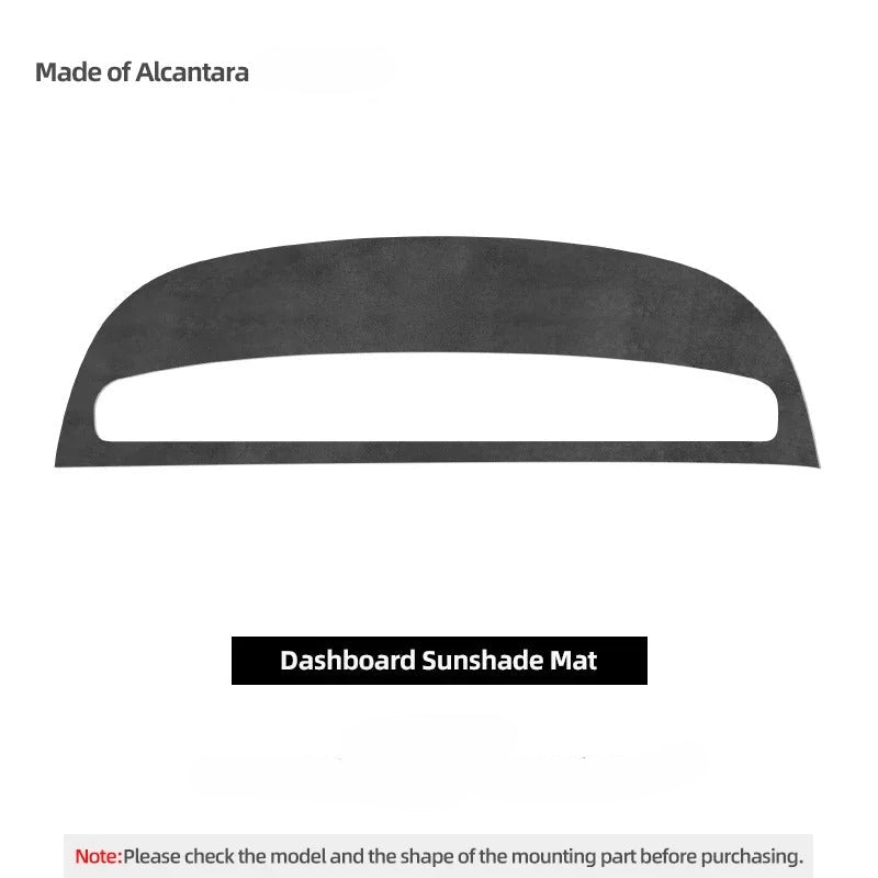 Alcantara Stick On Dashboard Panel Sunshade Mat for Tesla Model Y Juniper (2025+)